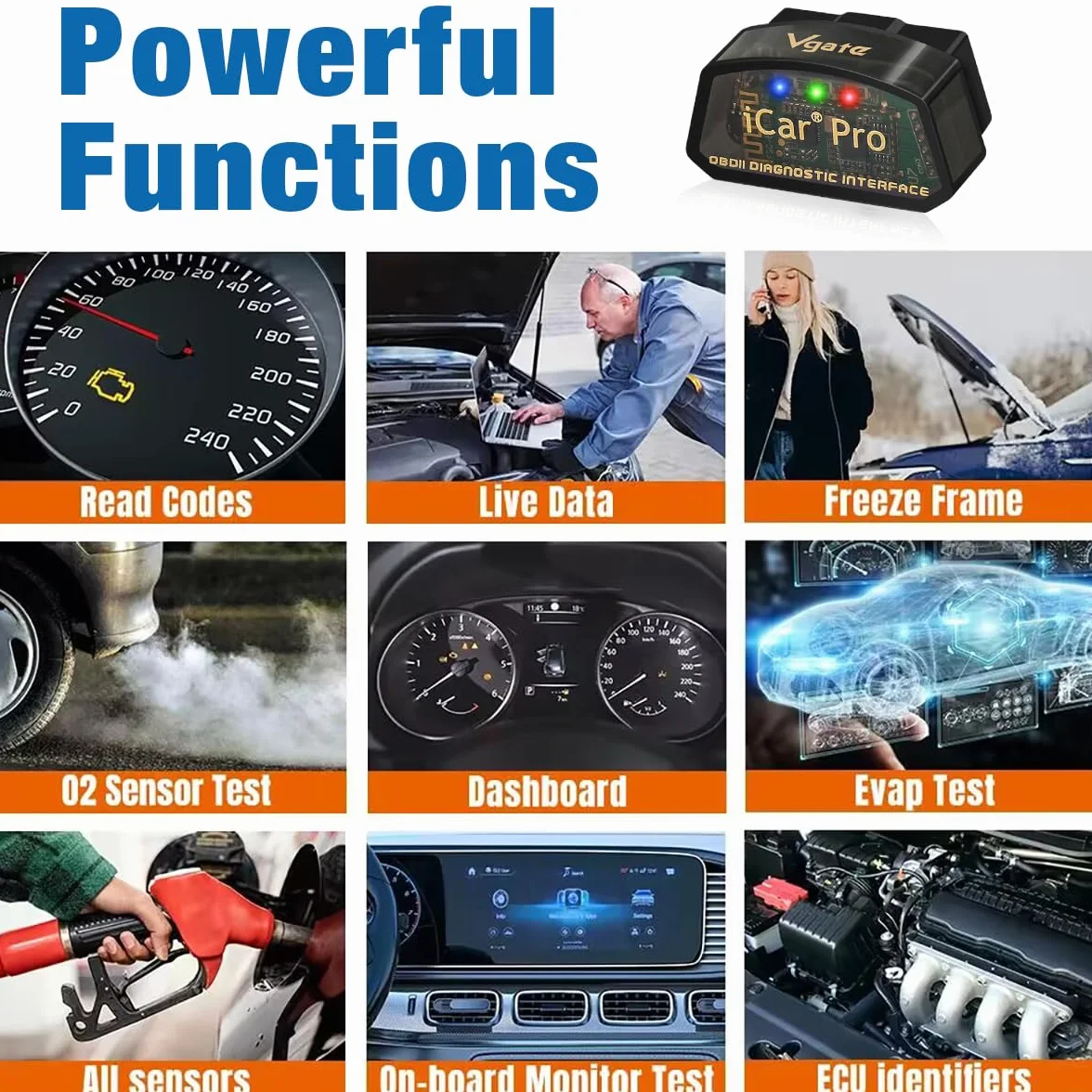 Vgate iCar Pro BLE OBD2 Bluetooth Scanner per iOS Android Auto Lettore di Codice Diagnostico