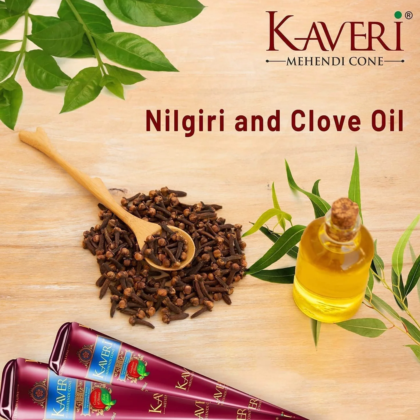 Kaveri Cono Naturale 3 x 25g - Senza PPD & Sostanze Chimiche Lunga Durata | Dermatologicamente Testato Per Decorazioni Creative Facile da Applicare mit Kajal Adesivo