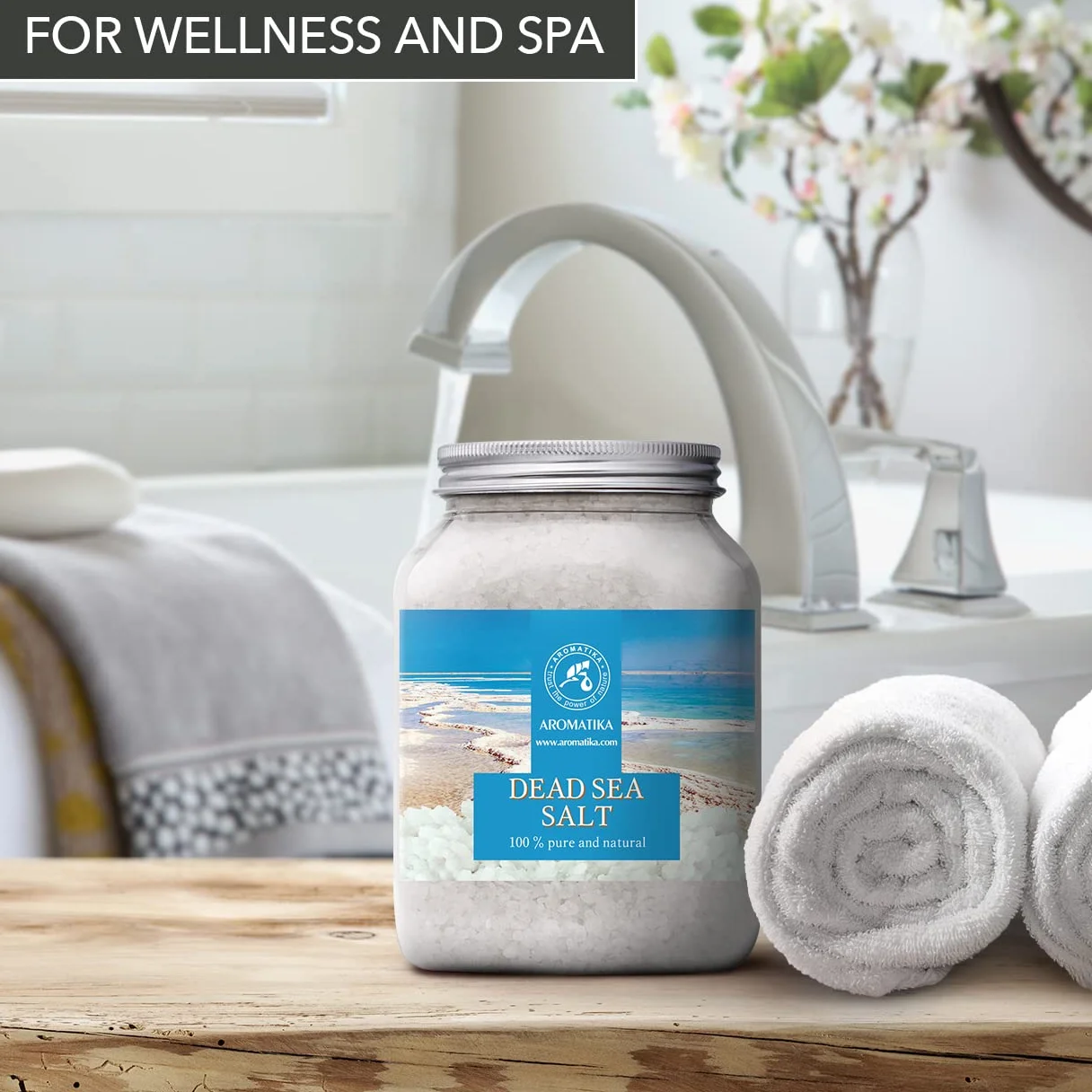 Sale del Mar Morto 1000g - Naturale e Puro al 100% - Sali del Mar Morto 1Kg - Meglio per il Buon Sonno - Antistress - Bagno - Bellezza - Rilassante - Sali da Bagno