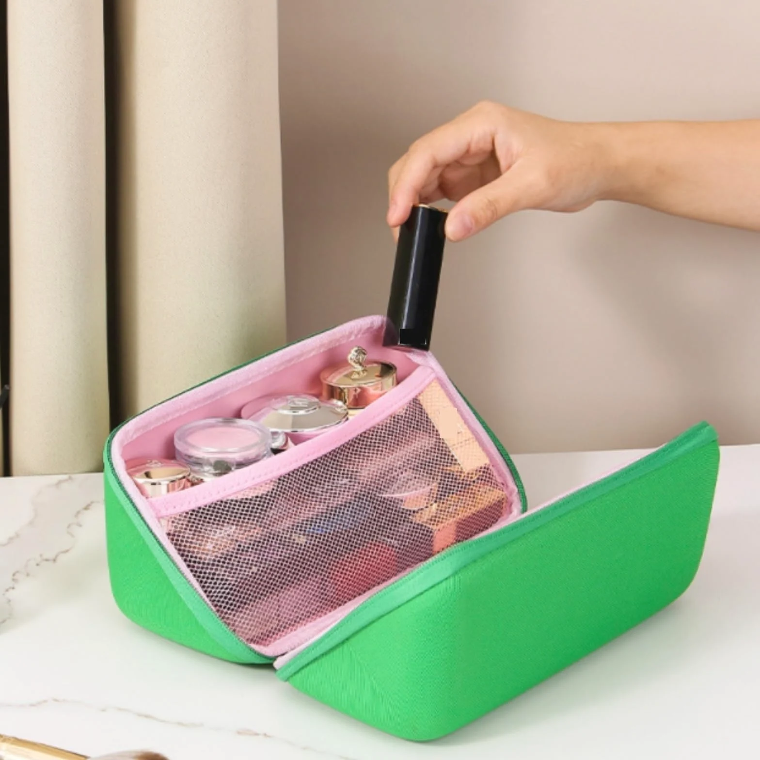 Organizzatore Smalto per Unghie Scatola Portaoggetti Portatile for Smalti, Cosmetici E Gioielli Toletta Trucco(White)