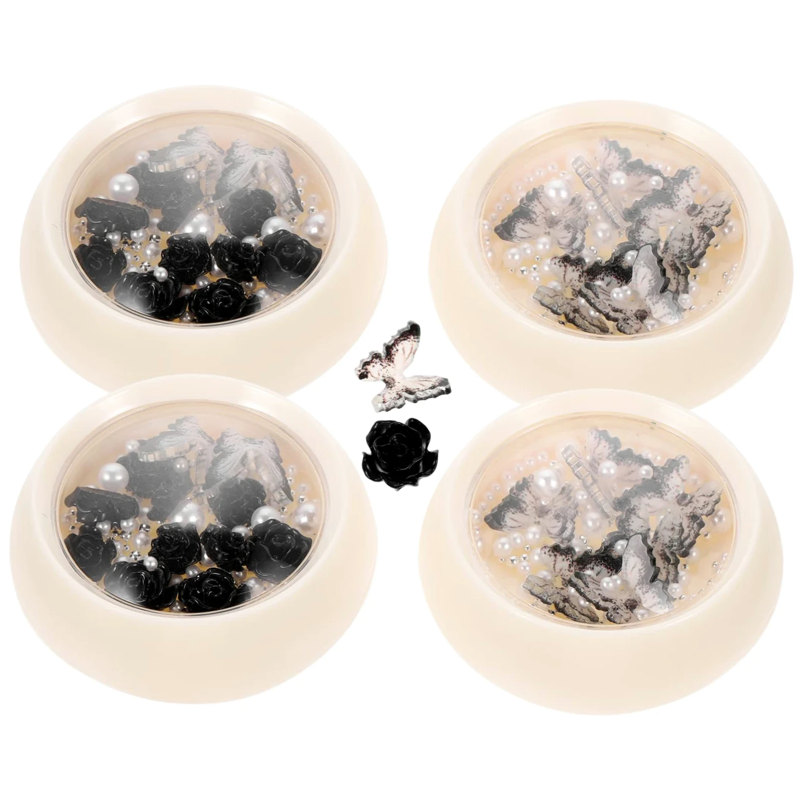 4 Set Decorazione Floreale Per Unghie Decorazioni Unghie Decorazioni Per Unghie - Accessori Per Nail Art Adesivo Perle Per Unghie Forniture Per Unghie Resina 4 Scatole*4
