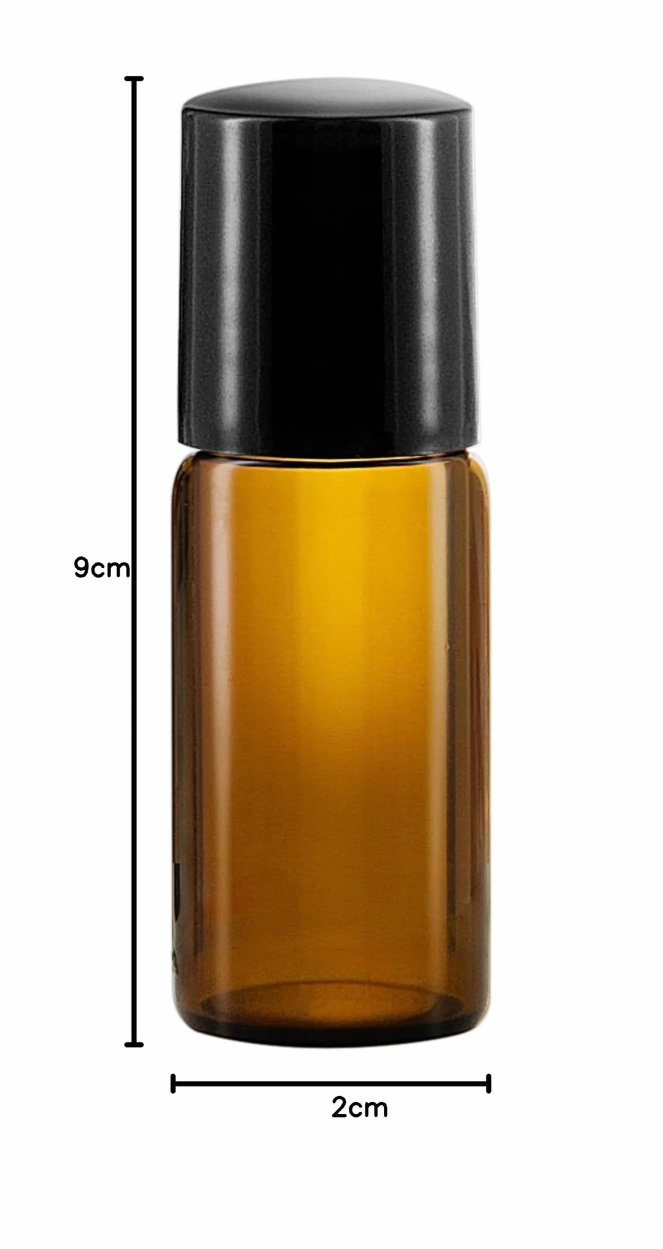 Bottiglie roll on oli essenziali 3ml - 5 confezioni di vetro ambrato riempibile per aromaterapia, profumi o massaggi