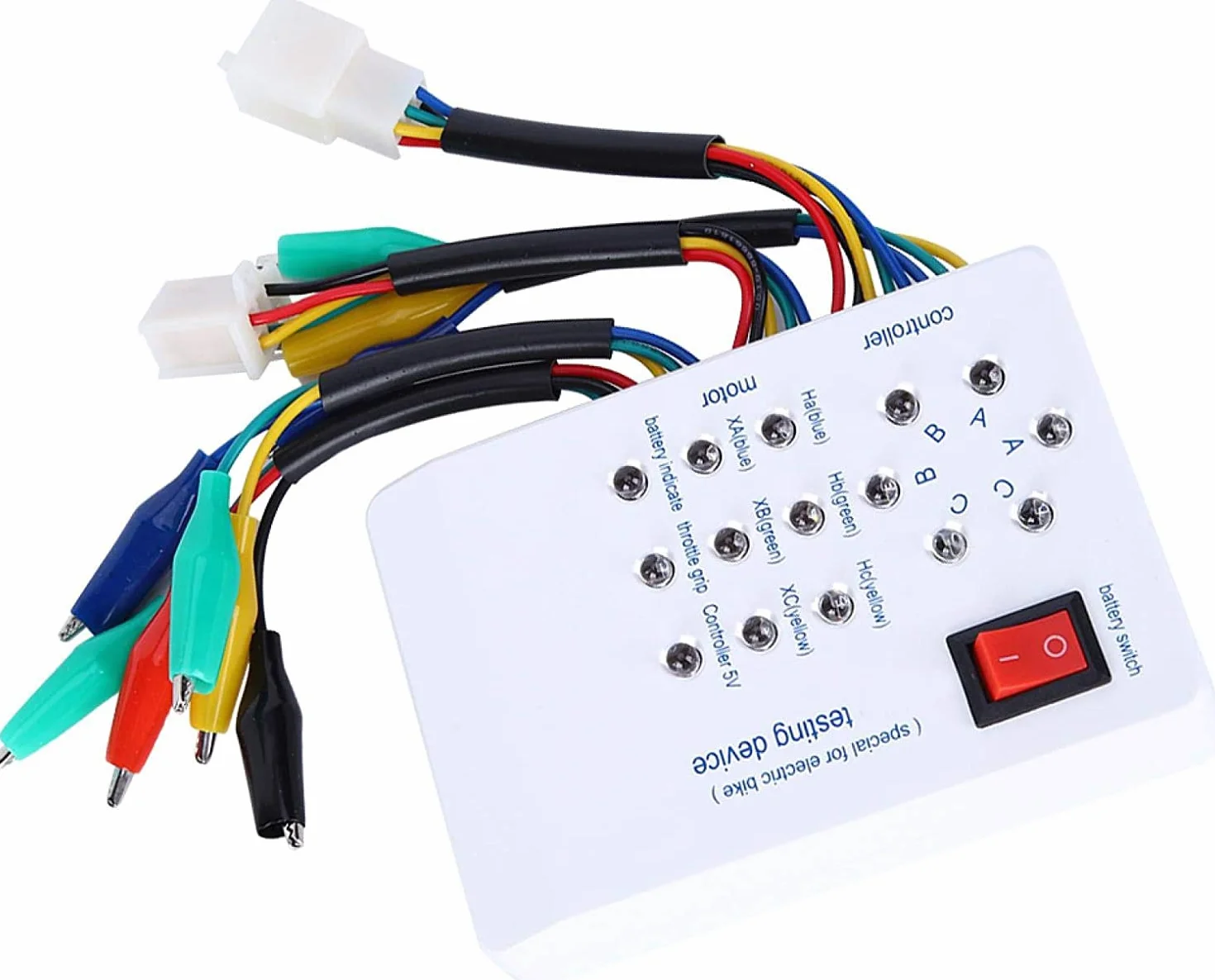 Tester Motore Brushless, 115x80x26mm Dispositivo di Prova E-bike Electro, Riparazione Auto Tester per Biciclette Elettriche Controller Rilevatore Universale per Veicoli Elettrici