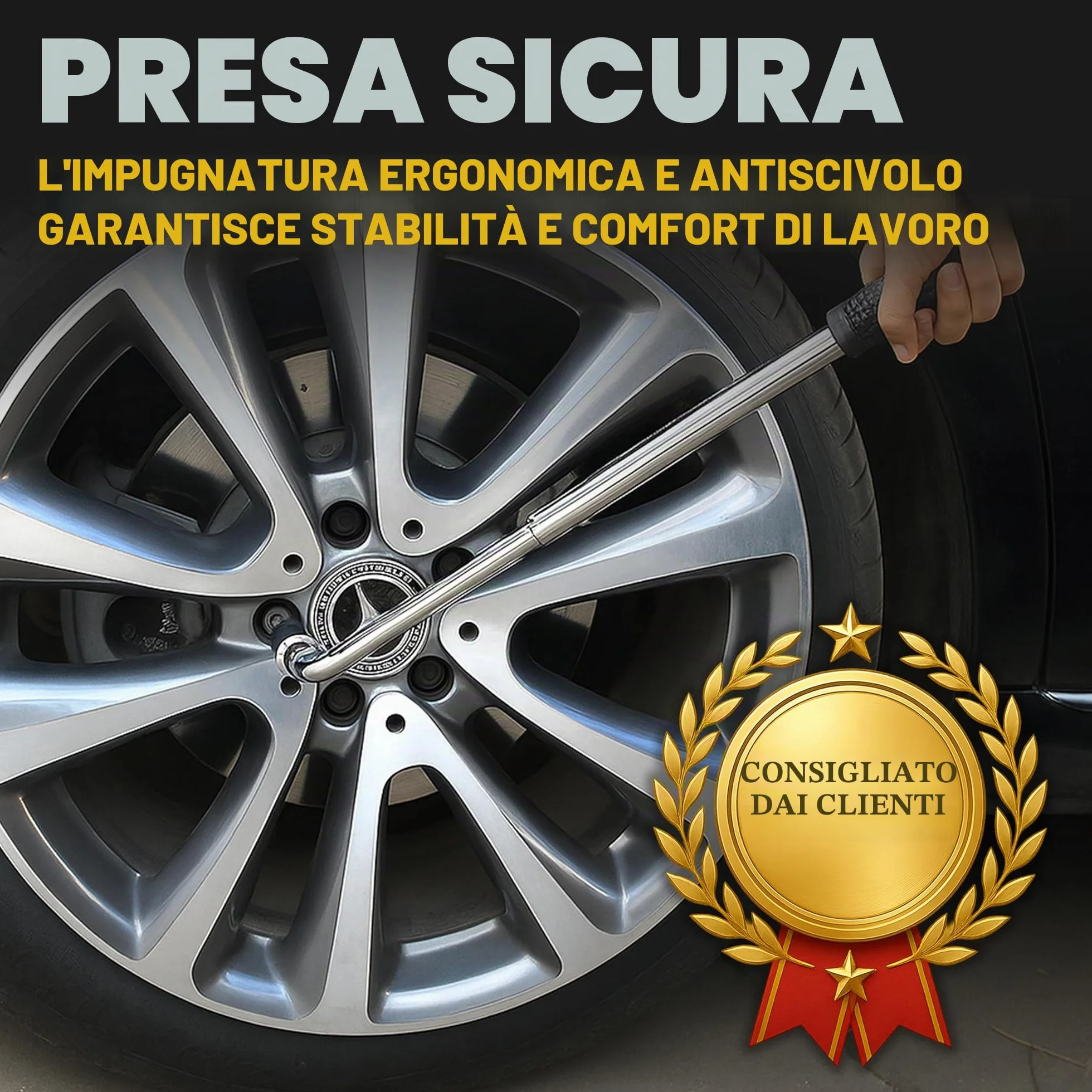 Retoo Chiave per Ruote Auto 17/19mm 21/23mm Regolabile 350-500mm 1/2" Acciaio Cromato