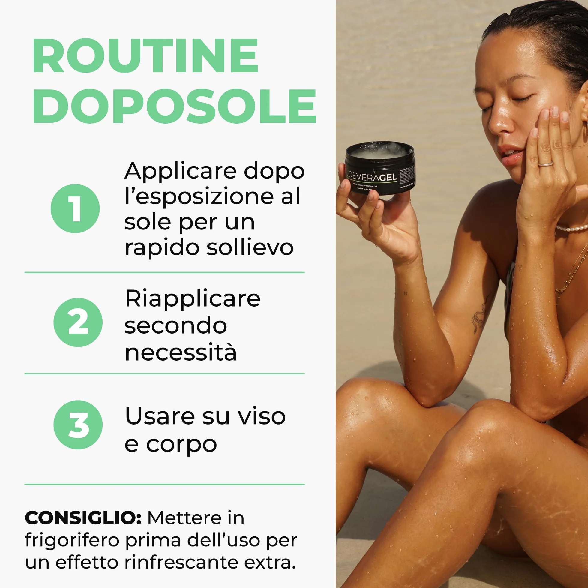BYROKKO Gel di aloe vera (215 ml), ad assorbimento rapido e rinfrescante, idrata intensamente, rigenera e previene il peeling, cura naturale dopo-sun