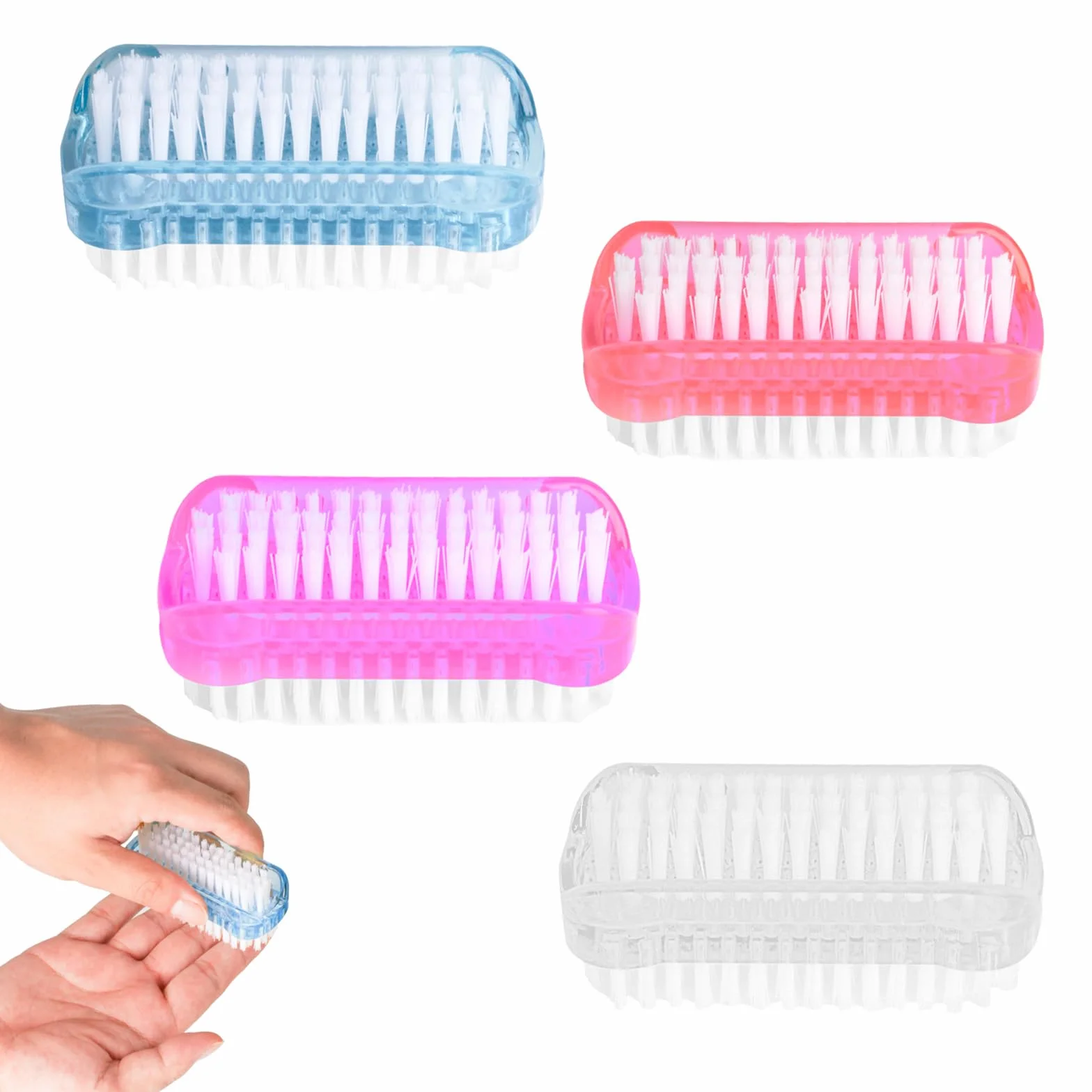 Spazzolino Unghie Mani 4 Pezzi, Spazzola per Pulizia Lavaggio Unghie, 4 Colori