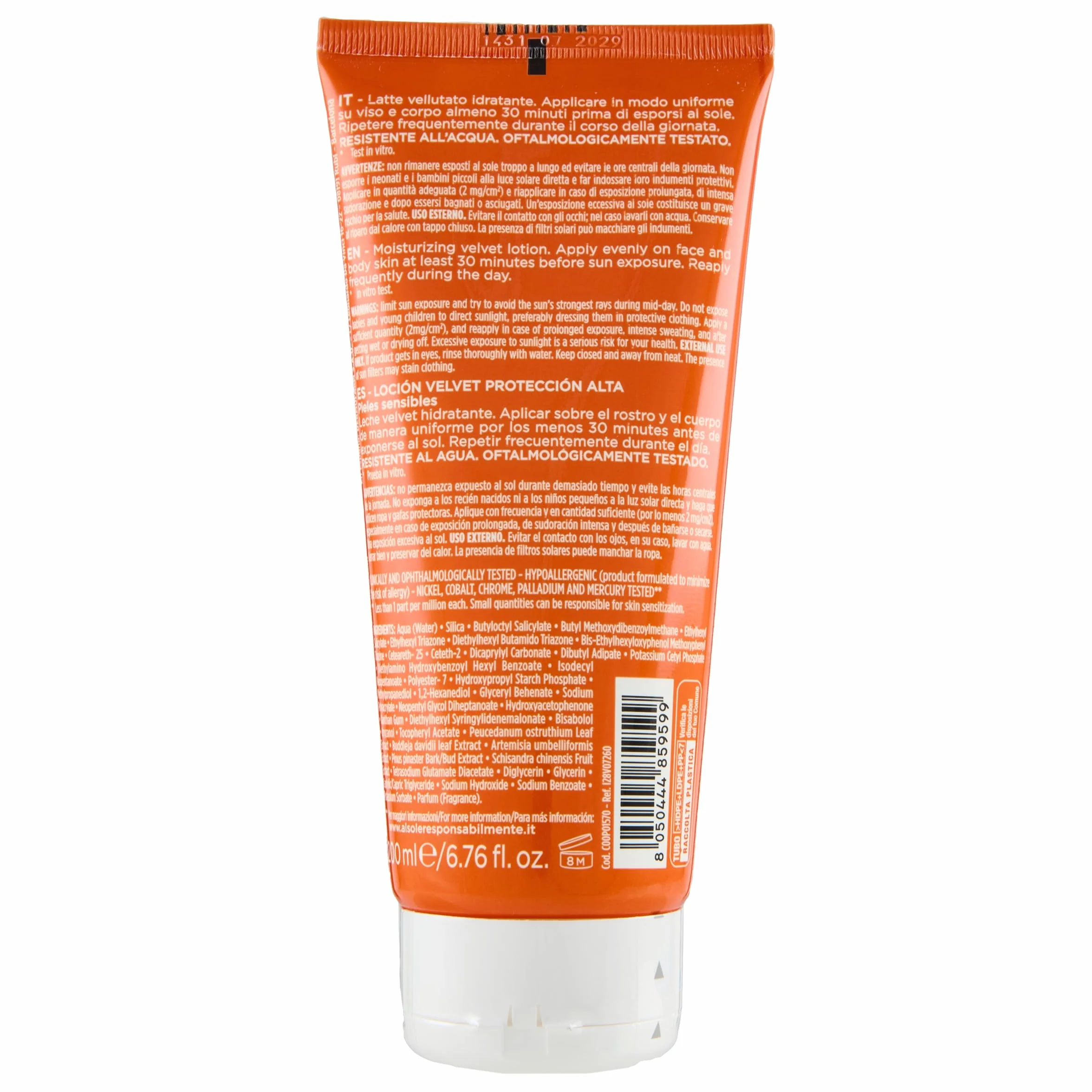 Rilastil Sun System Latte Vellutato SPF 30 200ml Emulsione Fluida Pelli Sensibili