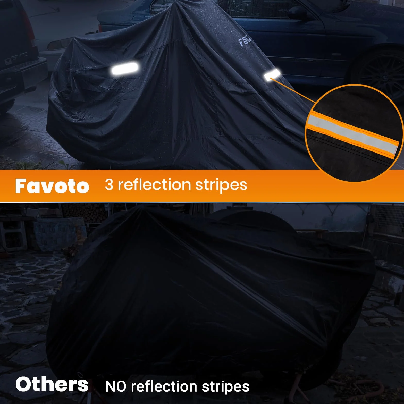 Favoto Copertura Moto Impermeabile XXL Oxford Antipolvere Protezione UV 245x105x125cm Nero Argento