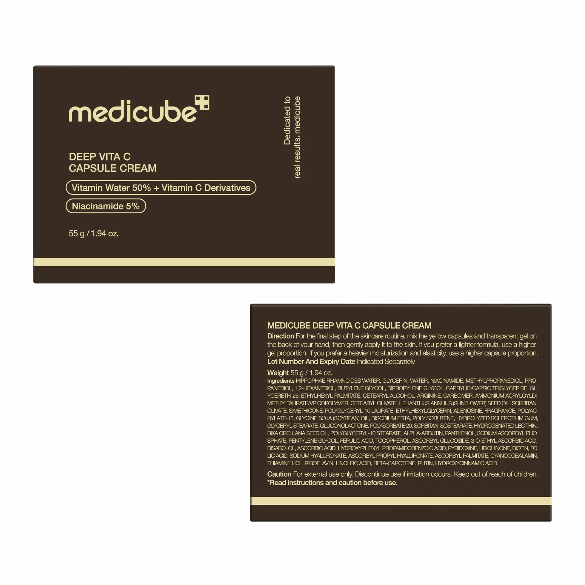 medicube Crema Idratante Viso Deep Vitamin C Golden Capsule Liposomi Rughe Skin Radiance Gel Trasparente 1,94 Oz