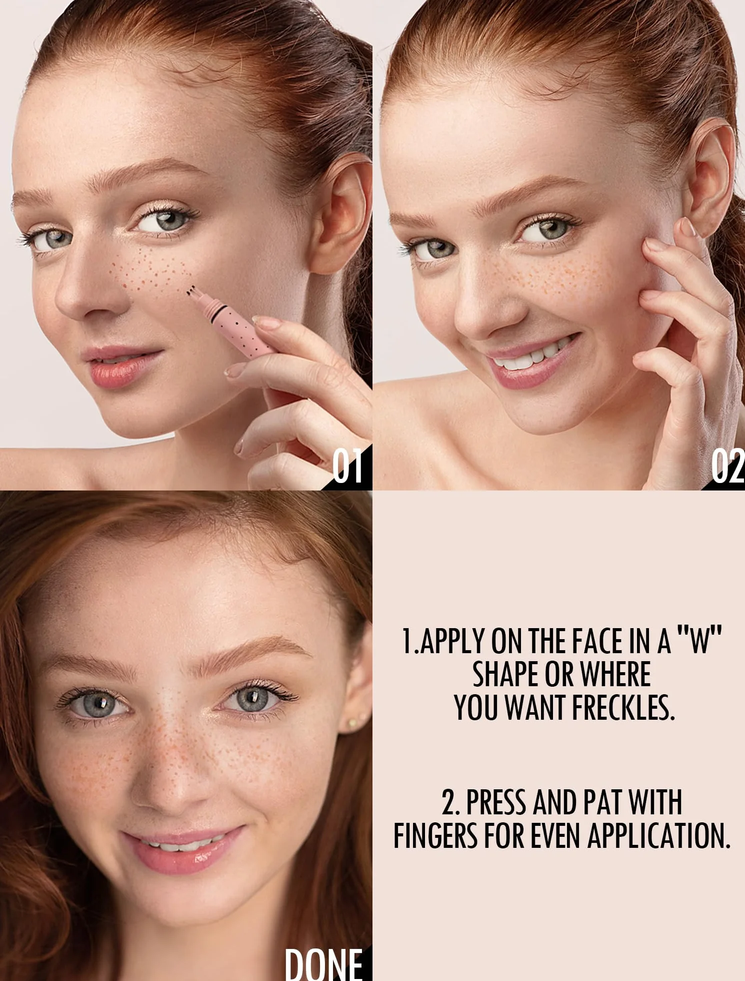 Anglicolor Lentiggini Finte,Freckle Maker,Timbro per lentiggini,lunga durata, impermeabile,a prova di sbavature,facile trucco naturale baciato dal sole, adatto a tutti i tipi di pelle (#02 Medium)