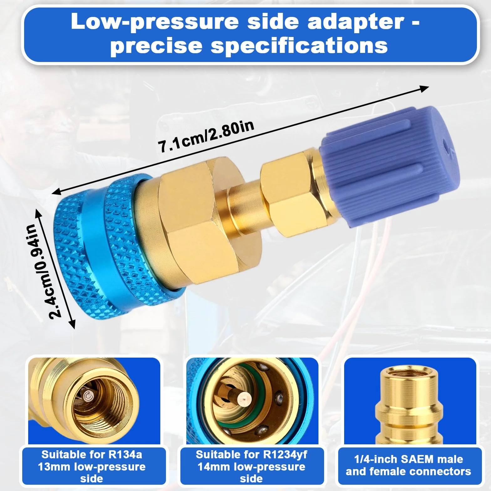 Kit Adattatore R1234yf R134a Conversione Plug And Play Alta/Bassa per Ricarica Svuotamento Refrigerante AC