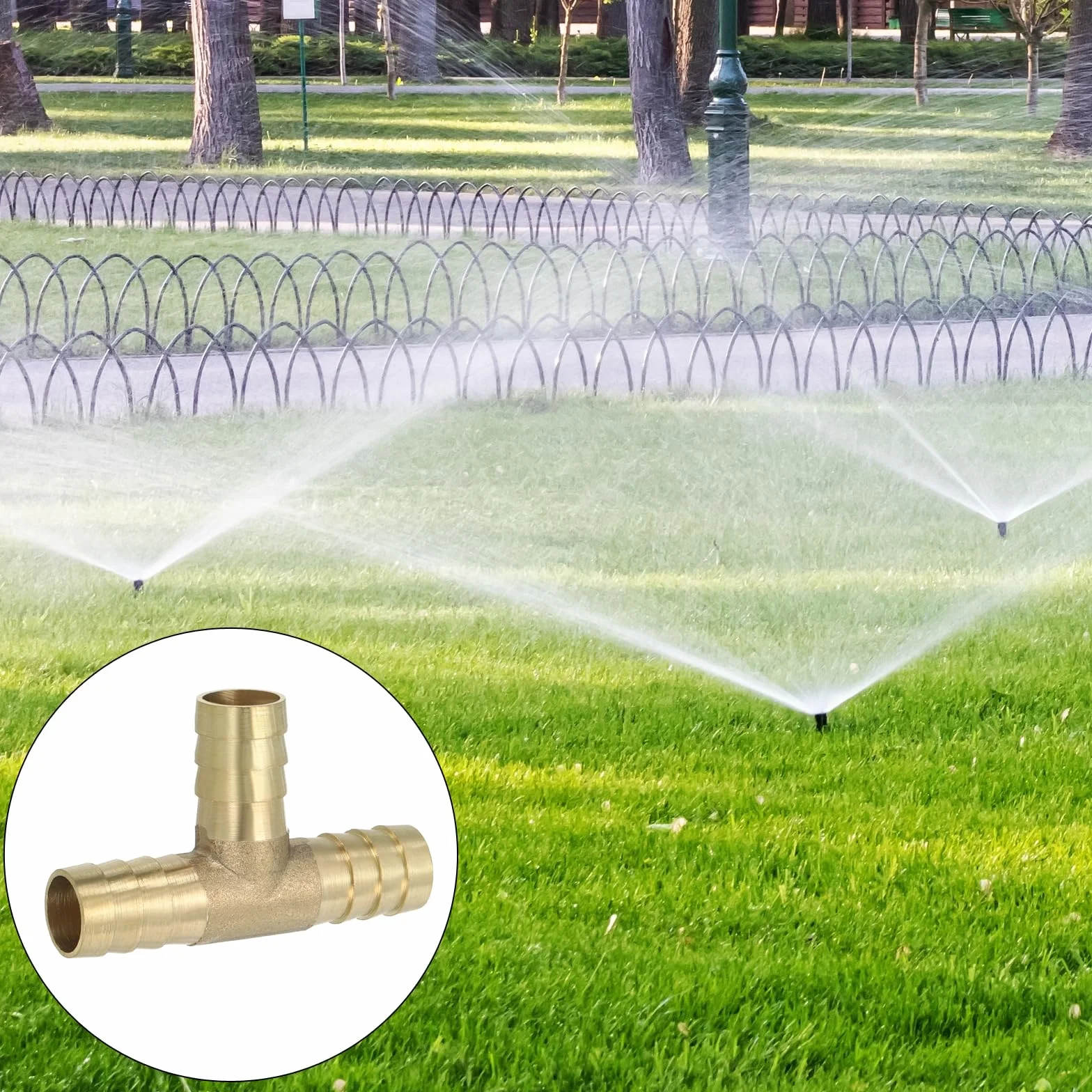 PATIKIL 5/8" Raccordi A T Di Ottone, 2 Pezzi Unioni A 3 Vie Con Barbette E Fascette Per Aria Acqua Gas