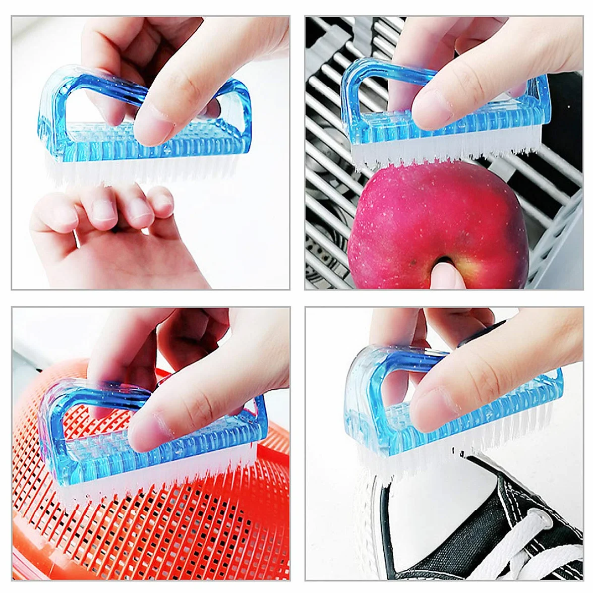 Manico Spazzola per unghie 4PCS Spazzola pulizia lavaggio mani
