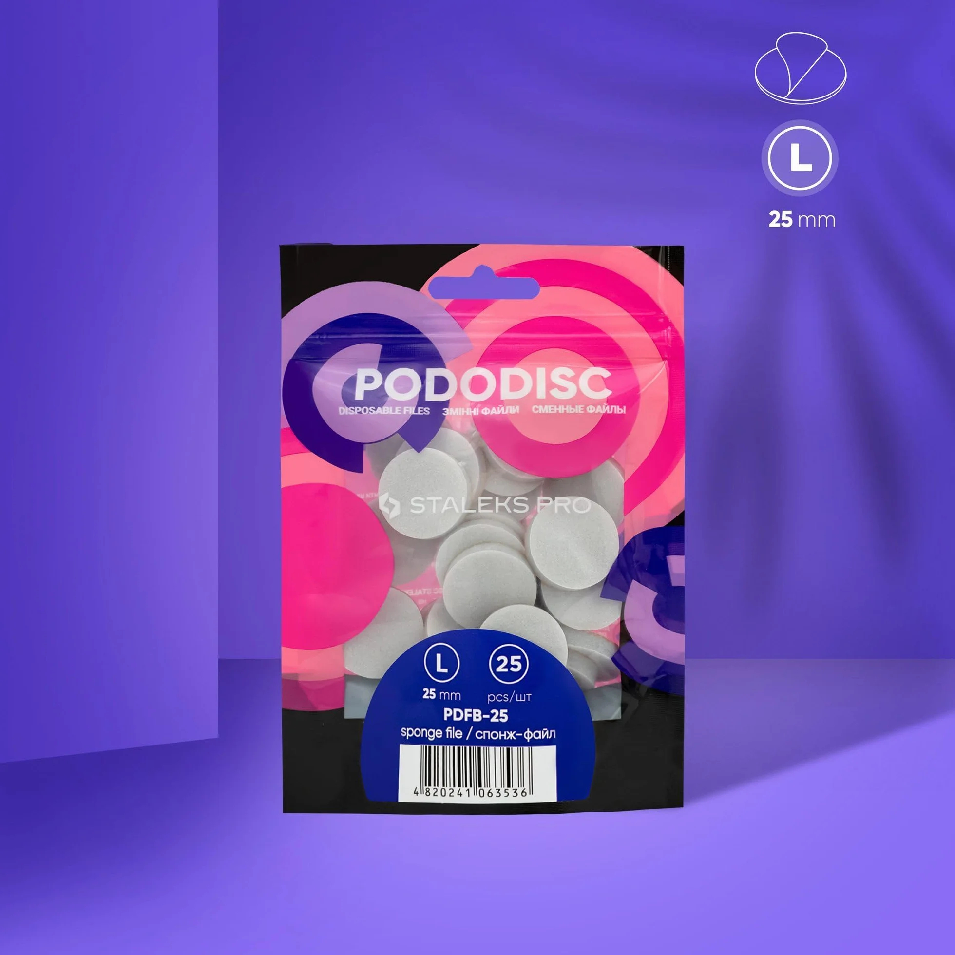 STALEKS PRO Ricambio lucidatore buffer pododisco dischi lucidanti pedicure 25 pezzi (L: 25 mm)