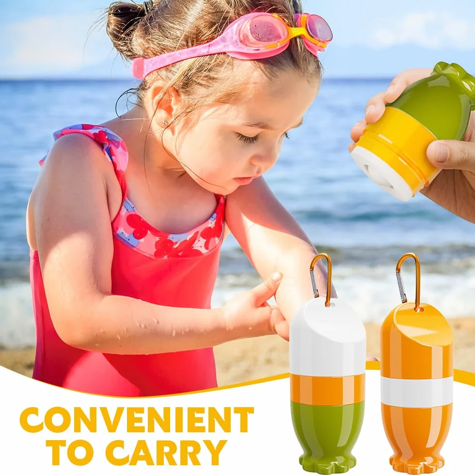 Applicatore Crema Solare, 2PCS Sunscreen Applicator, Applicatore Crema Solare Bambini, Applicatore Di CremaSolare Ricaricabile Roll On, Applicatore Solare Per Bambini E Adulti, 100ml