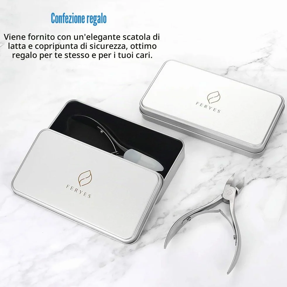 FERYES Tagliaunghie per Unghie Spesse, Funghi o Unghie Incarnite - Heavy Duty 4R13 in Acciaio inox -Tronchesino per Unghia Ingrossate per Uomini,Donne, Anziani, Adulti,FL-N200, Argento