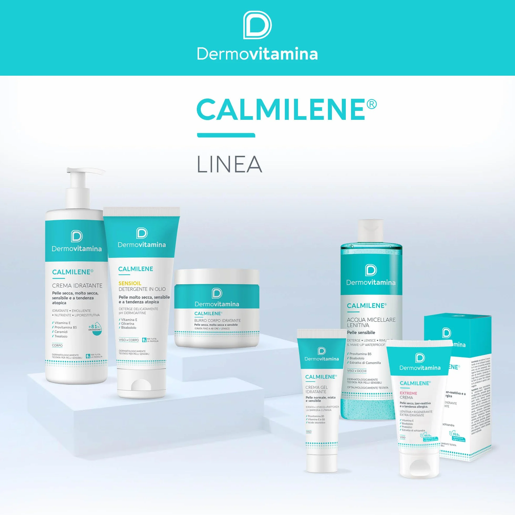 Dermovitamina Calmilene Olio Latte Struccante 100ml - Struccante Viso e Occhi Waterproof per Pelli Sensibili