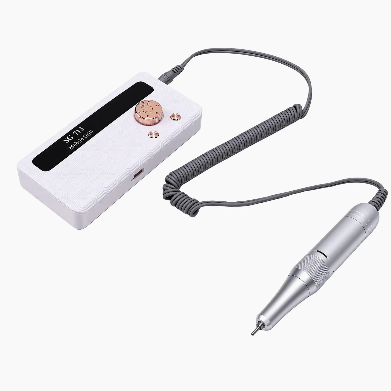 Generic Lima per Unghie Wireless con velocità Regolabile e Kit Completo di Accessori per Uso Domestico e in Viaggio Design Leggero (DMJTZ-SG713-Bianco)