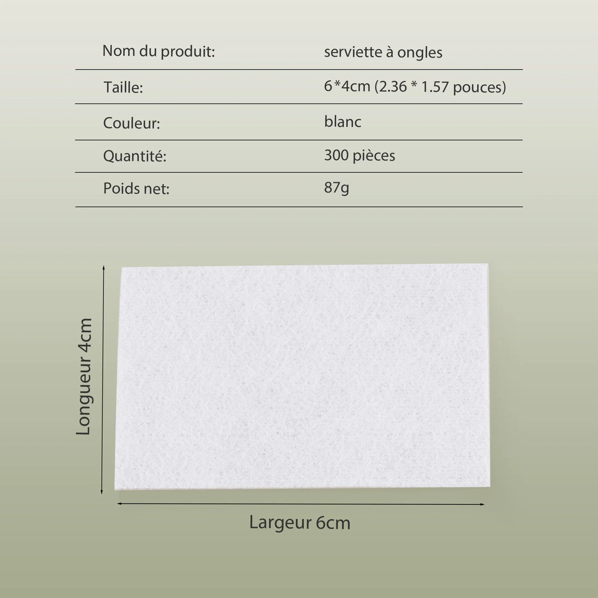 300 Pezzi Pad Unghie per Sgrassare, Dischetti Cotone Senza Pelucchi per Remover Unghie, Salviette Struccanti, Pulizia Pads Unghie per Gel (Bianco)