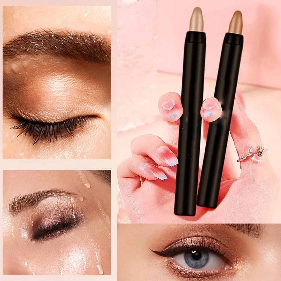 Ombretto Stick Crema Brillante Ombretto Stick 16 Colori Evidenziatore Penna Eyeliner Ombretto Glitter Impermeabile, Trucco Occhi Sfumabile, Vegano e Cruelty-Free (Color : 16 Color)
