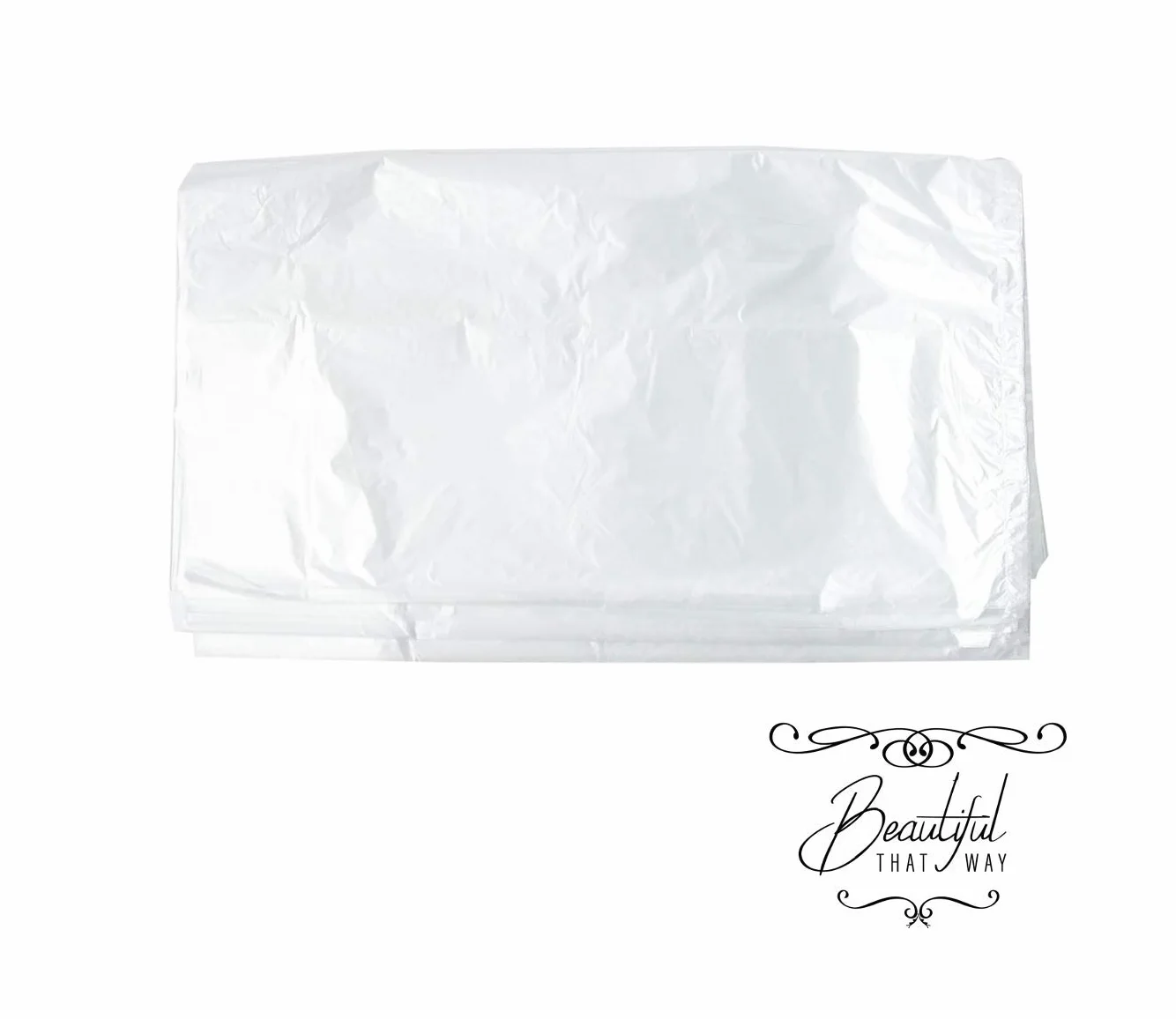 Coprivaschetta pedicure in Cartene® trasparente Beautiful That Way, monouso, 100 pezzi, misura 48x15x15 cm, impermeabile, resistente, Made in Italy, per uso professionale e casa