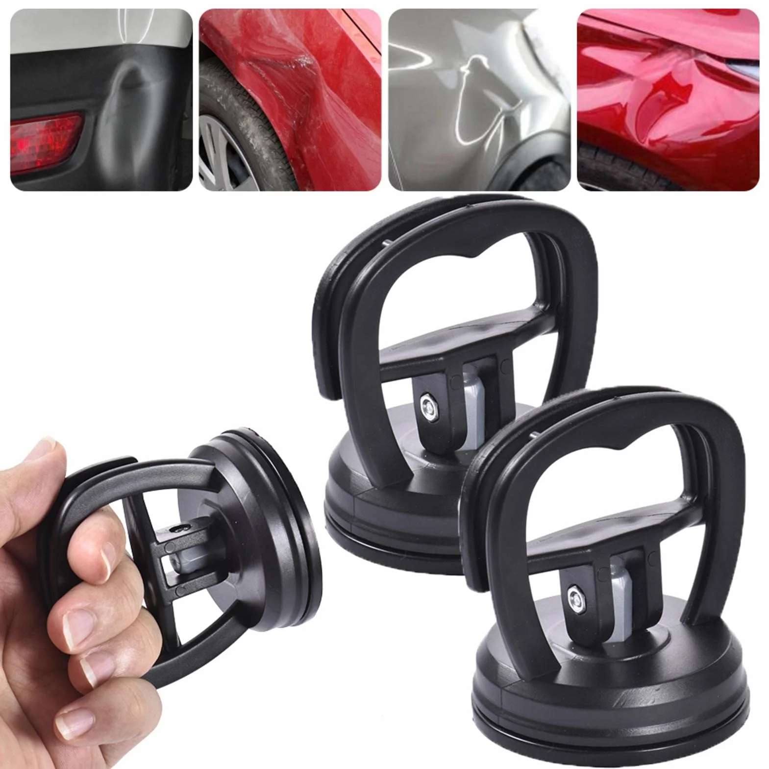 Estrattore per ammaccature Auto, Set di 2 Ventose Multiuso per Riparazione Carrozzeria Vetro