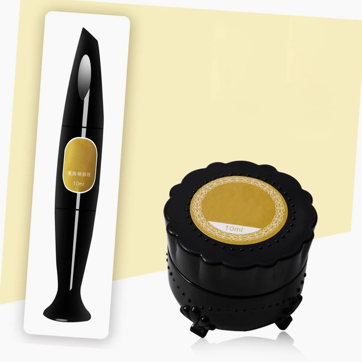 POPETPOP 2sets Penna Colla Per Unghie Gel Adesivo Per Decorazioni Nail Art Con Applicatore Ago e Pennello Adesivo Per Strass e Unghie Finte Per Manicure e Decorazioni