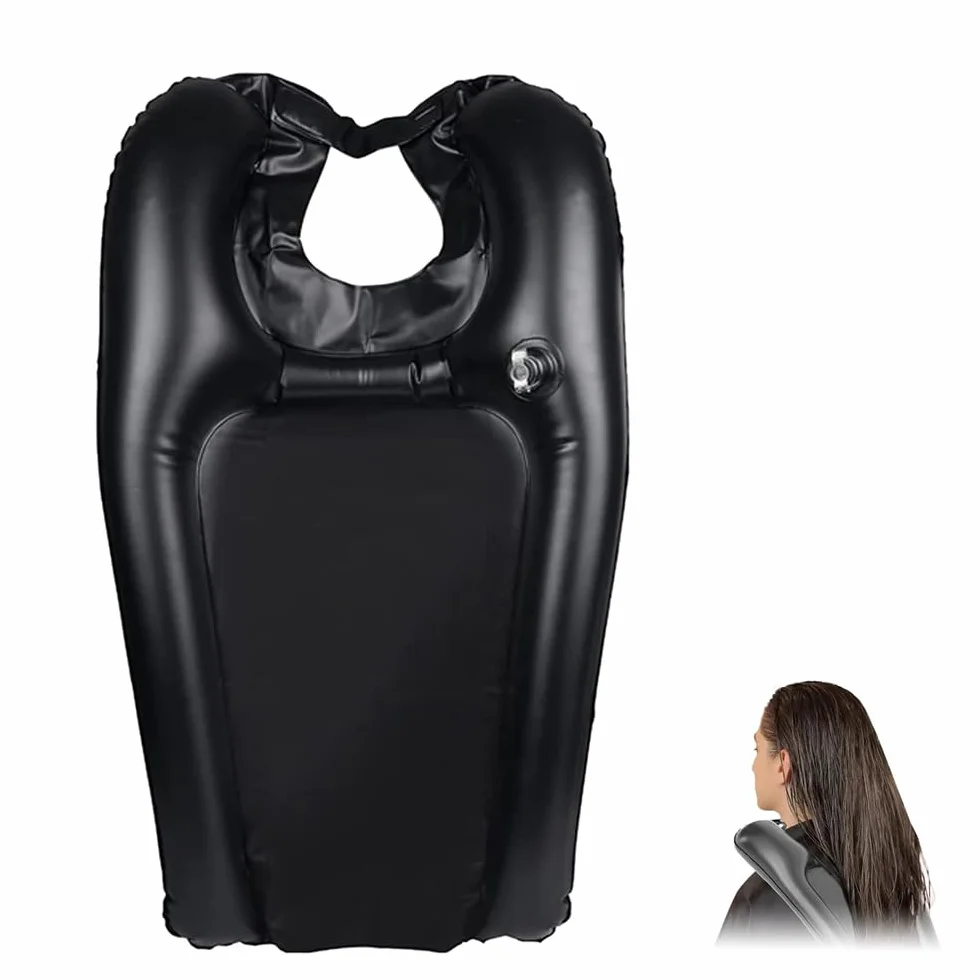 Voarge Lavatesta Portatile per Parrucchieri, Poggiatesta per Lavare Capelli Lavandino Casa, Lavabo Gonfiabile per Capelli, Lavatesta Portatile per Anziani, Incinte, Disabili, Parrucchieri