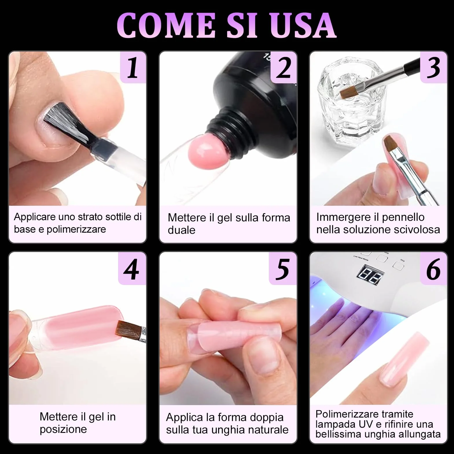 Kiiwah Dual Form Unghie 120 Pezzi, Durevole Riutilizzabile Sistema Dual Nail Form con Scala Graduata per Nail Art