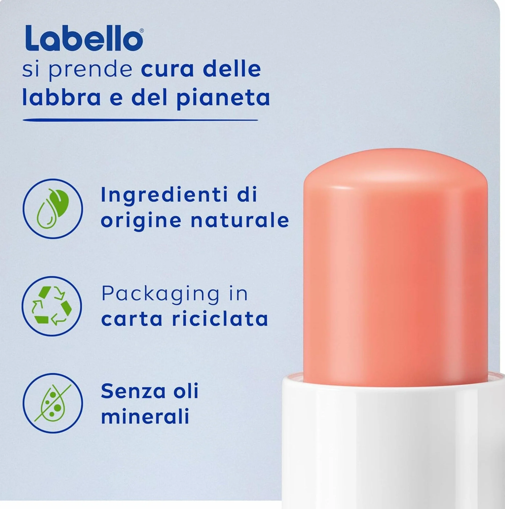 Labello Peach Shine Burrocacao Labbra 4.8 g, Balsamo Labbra Colorato All'Aroma Di Pesca, Lip Balm Idratante 24H Con Burro Di Karité E Ingredienti Naturali, Con Pigmenti Colorati