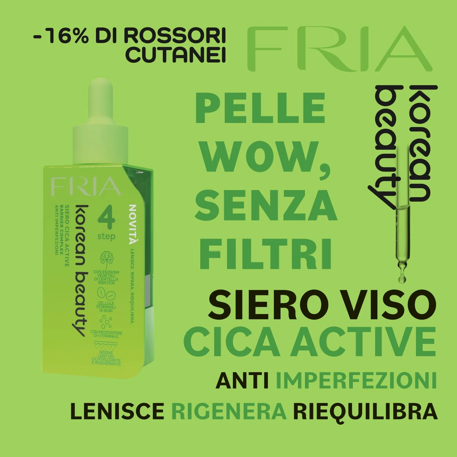 Fria Korean Beauty Cica Box, Kit Skincare Viso Anti Imperfezioni con Centella Asiatica, Burro Struccante + Mousse + Maschera + Siero + Crema, Dermatologicamente Testato
