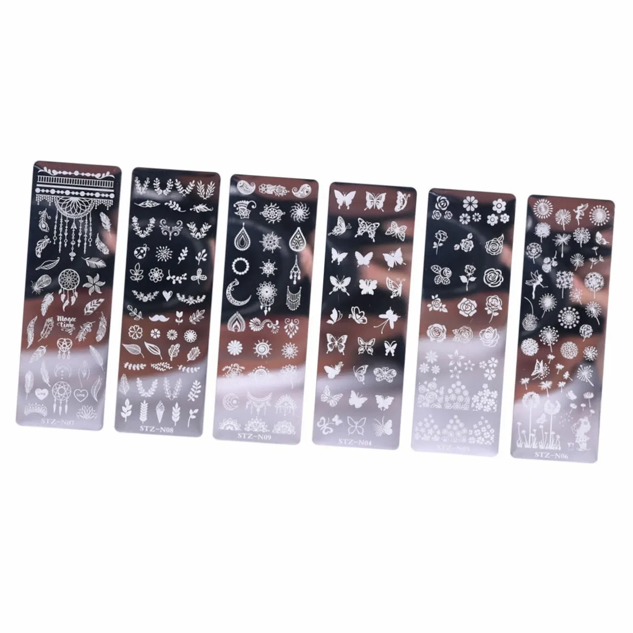 3 Set Piastre Per Stamping Unghie Inossidabile Con Floreali E Farfalle Strumenti Per Nail Art Per Design E Creativo 6 Pezzi*3