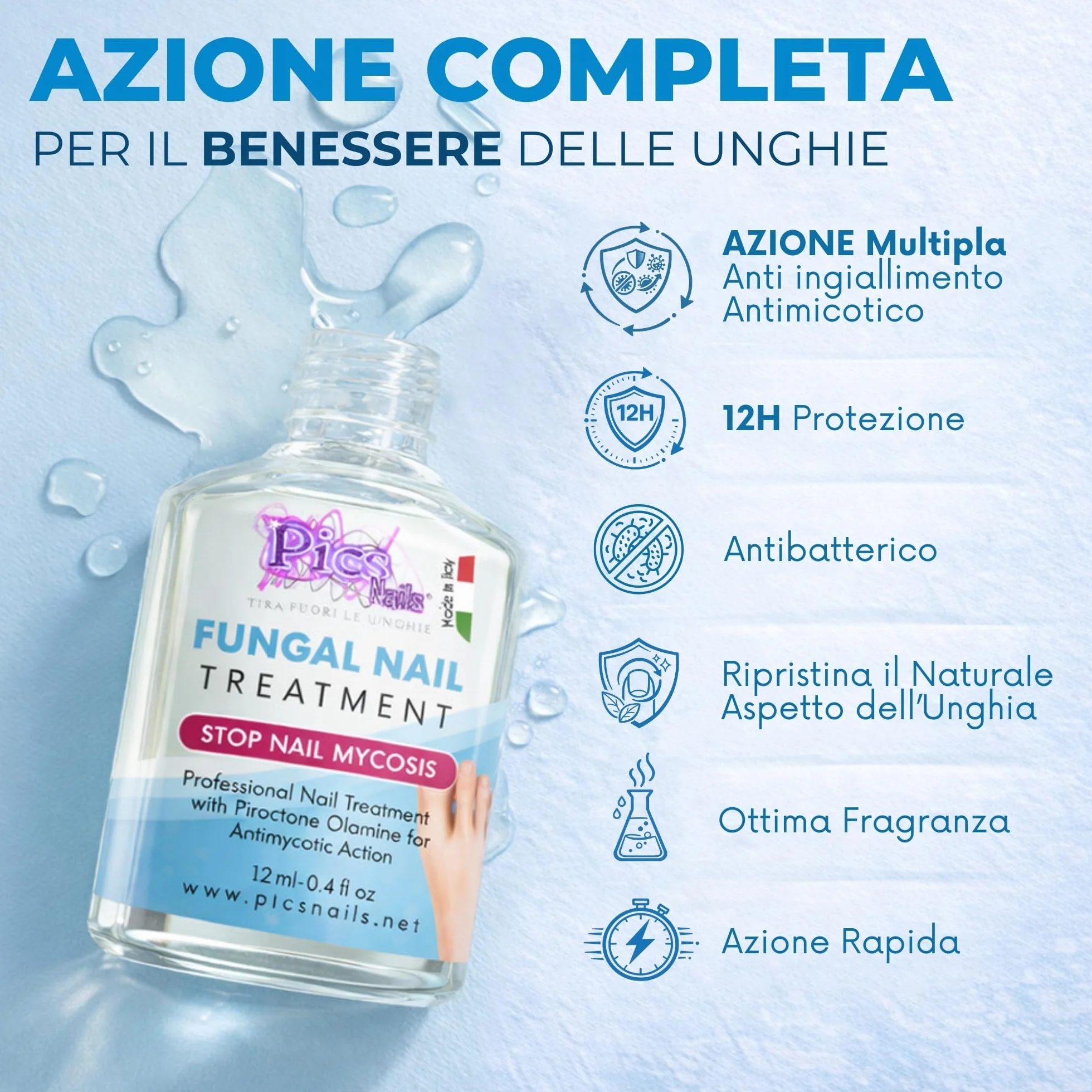 Antimicotico Micosi Unghie Piedi e Mani 12 ml - Trattamento Micosi del Piede e della Mano