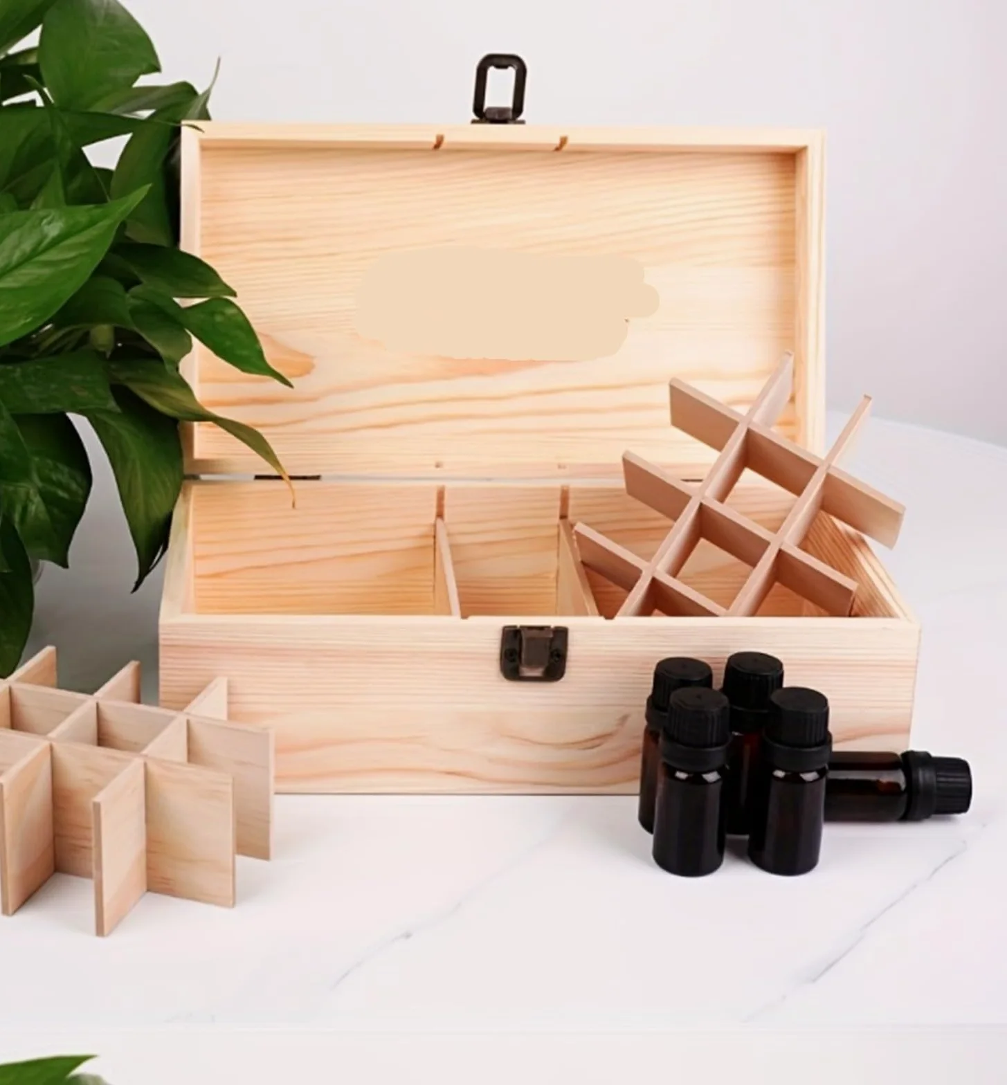Porta Smalti Contenitore for Smalto in Legno, Espositore for Oli Essenziali, Staccabile Valigetta Custodia