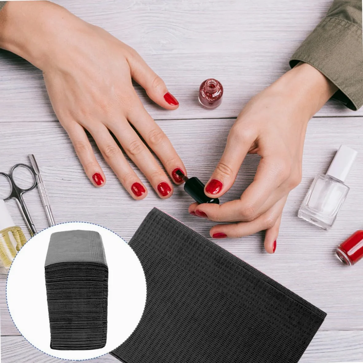 MAGICLULU Tovaglia Monouso per Nail Art in Carta 125 Pezzi Tovaglia per Manicure Resistente a Tre Strati Assorbente e Pieghevole per Saloni di Bellezza e Uso Professionale