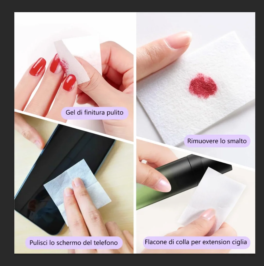 630 Pezzi Pad Unghie Sgrassare, Dischetti Cotone Senza Pelucchi Pulizia Unghie e Gel Bianco