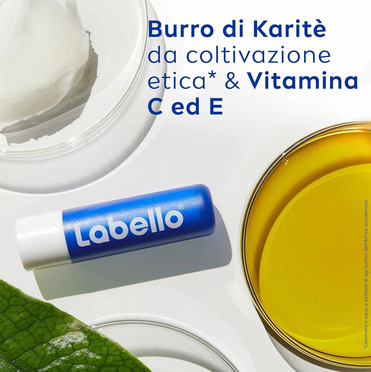 Labello Classic Care Balsamo Labbra 4.8 g, Burrocacao labbra classico fondente, Lip balm con burro di karité idratante