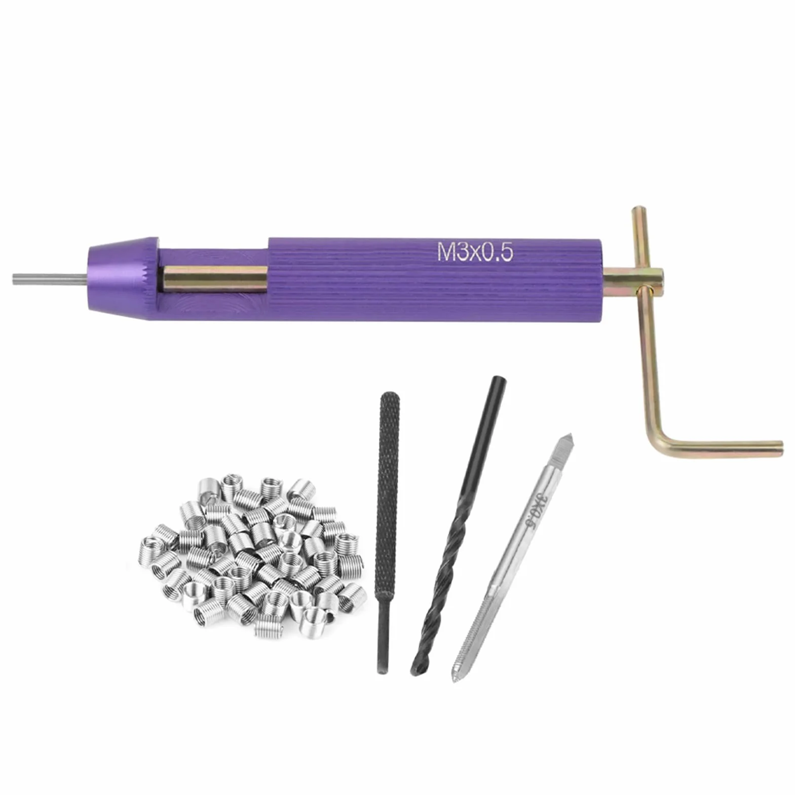 Helicoil Kit M3 Inserti Elicoidali Filettati in Acciaio Inossidabile Riparazione Filettature (50 szt.)
