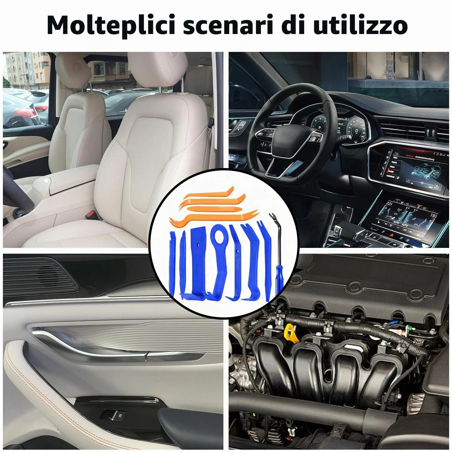Set 12 Pezzi Strumenti Smontaggio Auto, Trim Removal Tool Kit Rimozione Modanature Pannelli