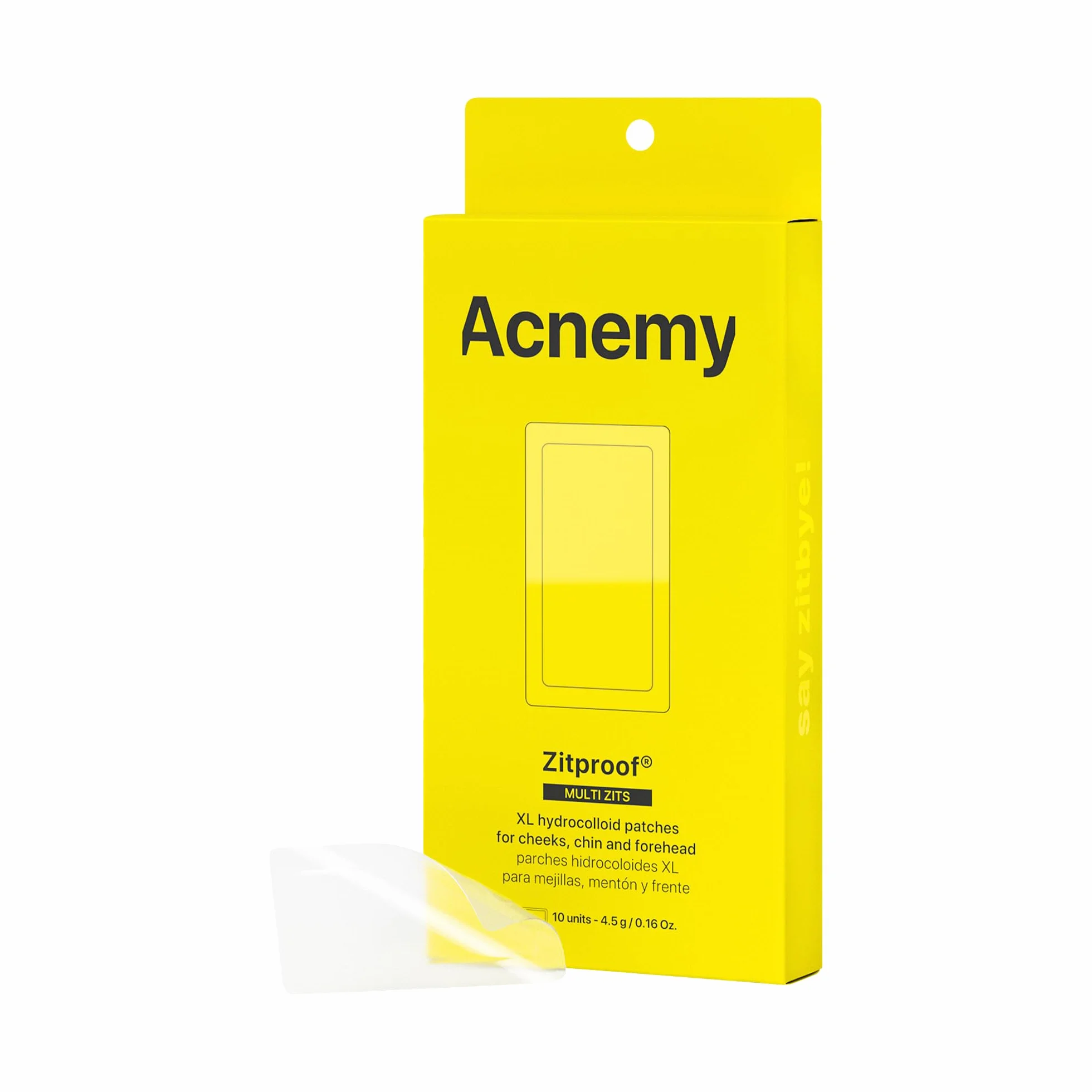 ACNEMY ZITPROOF® MULTIZITS - XL hydrocolloid acne patches for cheeks, chin, and forehead, 10 patches – Salicylic acid, tea tree oil, and centella asiatica help reduce inflammation and blemishes