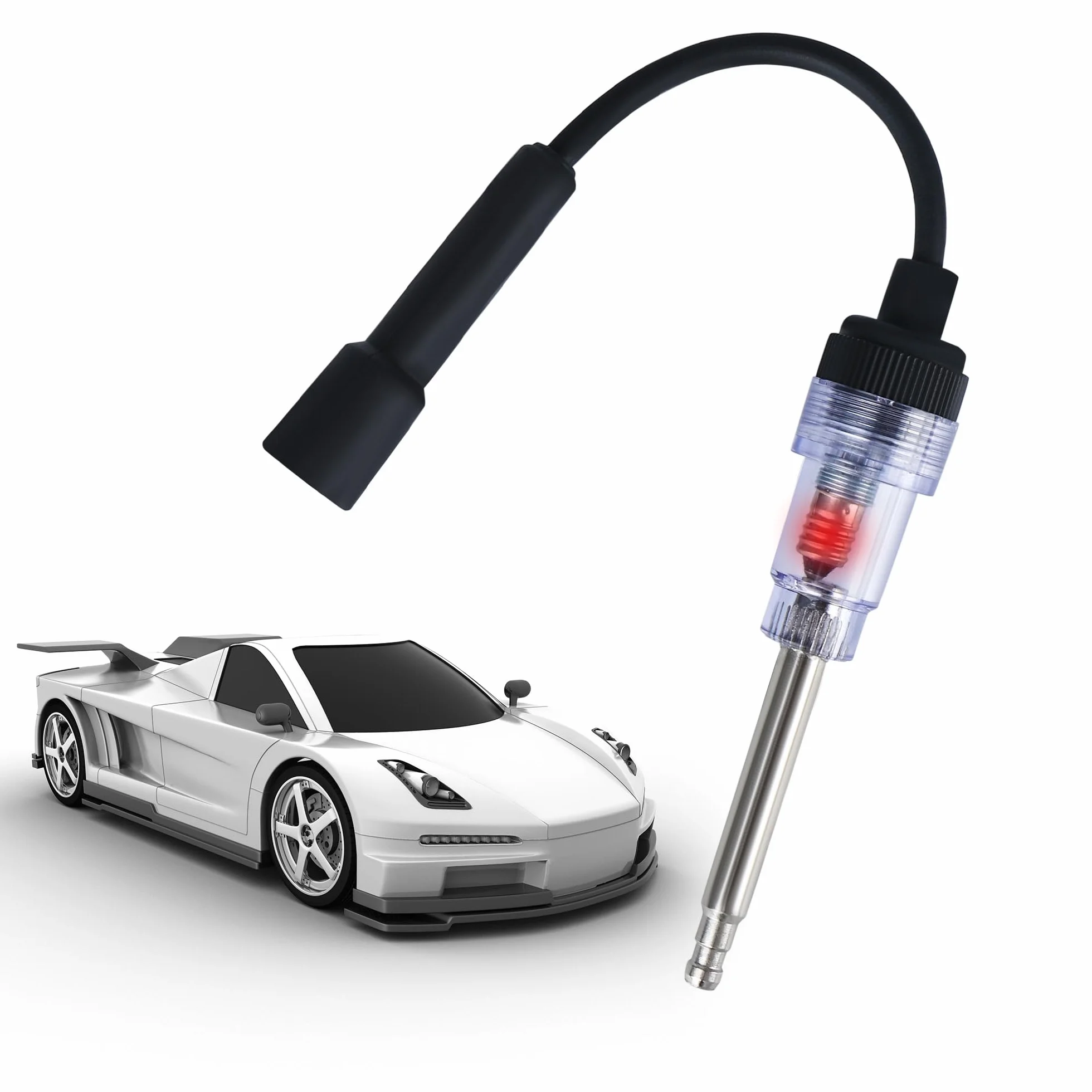 Tester per scintille di accensione, tester di accensione, tester di accensione universale in acciaio inox, rilevatore diagnostico armatura, tester per candele auto, per piccoli motori, auto, moto,