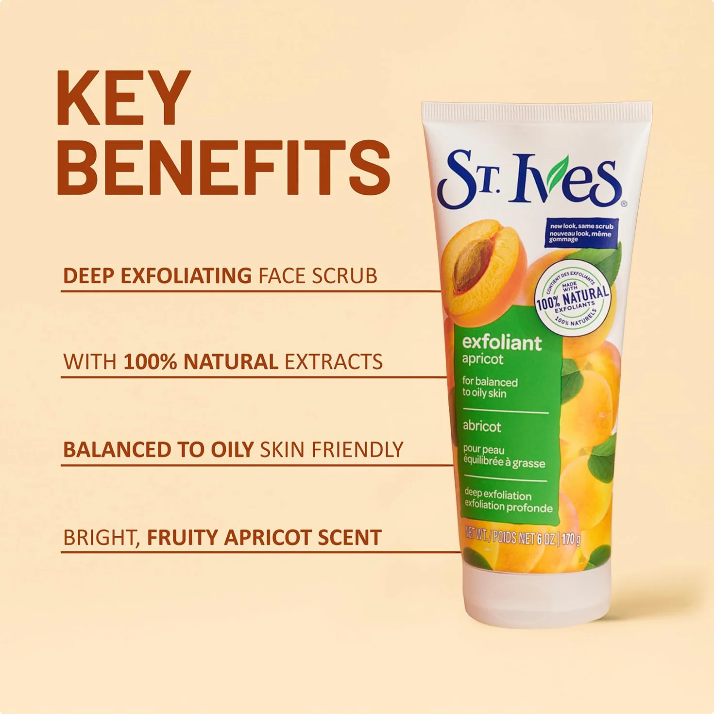 ST. Ives Fresh Skin Apricot Scrub, 150 ml
