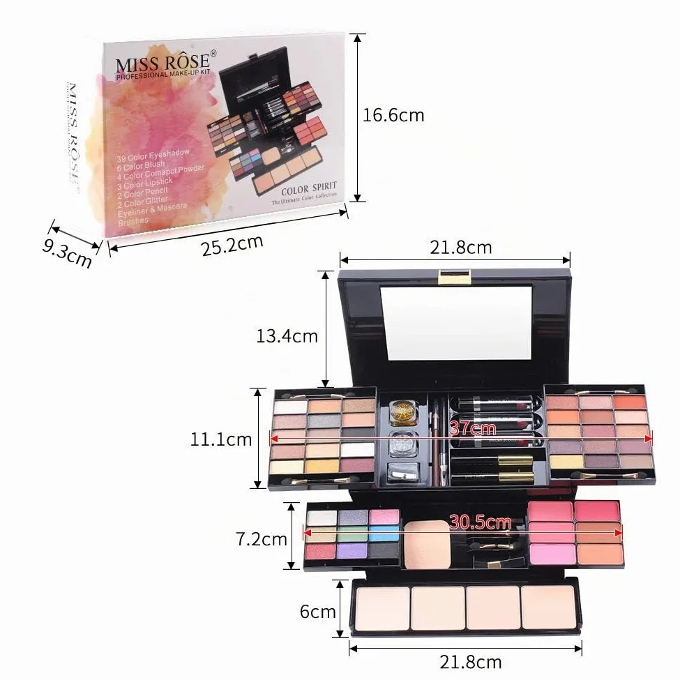 Make up set regalo, Kit trucchi make up completo, Valigetta trucchi, Set trucchi donna per ragazze adolescenti dai 13 ai 15 anni, Cosmetics Tavolozza Trucco(39 pezzi)