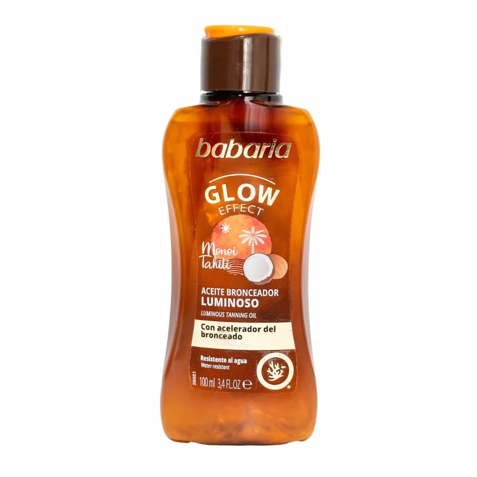 Babaria - Olio Luminoso Solare Formato Viaggio | Acceleratore Abbronzatura | Idratante e Nutritivo | Vegano | 100 ml
