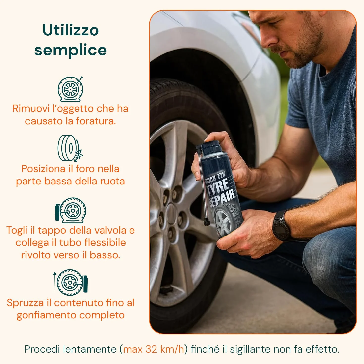 Avilia - Kit Spray 2/4/6 Gonfia e Ripara Pneumatici Auto/Moto – Spray Sigillante 2 in 1 – Ripara Gomme Foratura di Emergenza – Senza Cambio Ruota, Cric o Chiave Inglese – Riparazione Rapida (2)