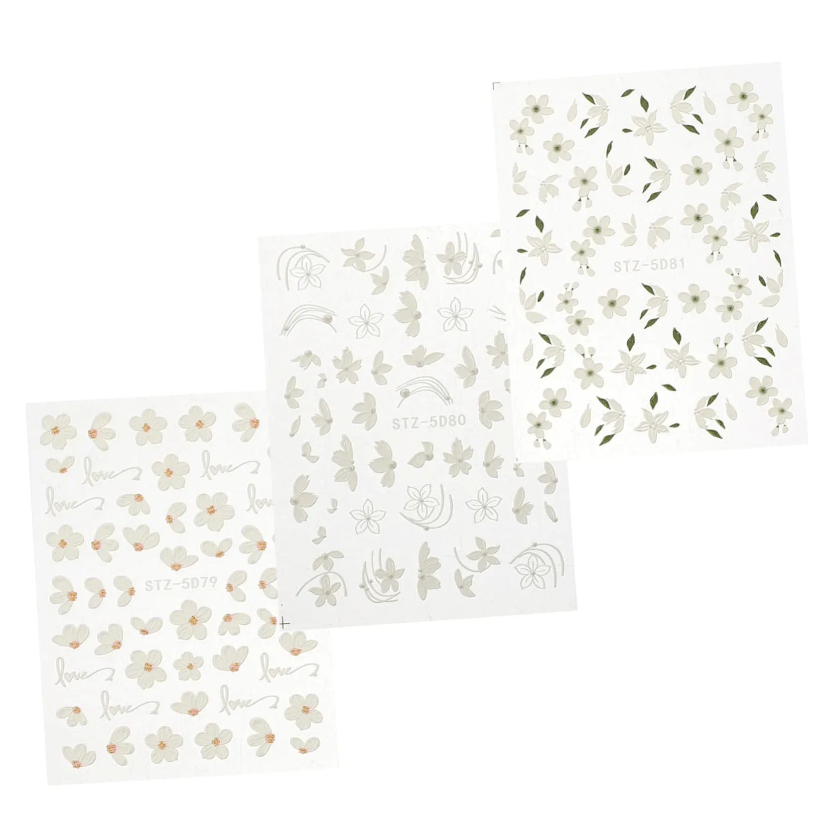 FOMIYES 5 Set Adesivi Unghie Fiori Stickers Decorativi Per Nail Art Facili Applicare Per Decorazioni E Professionali 3 Fogli*5
