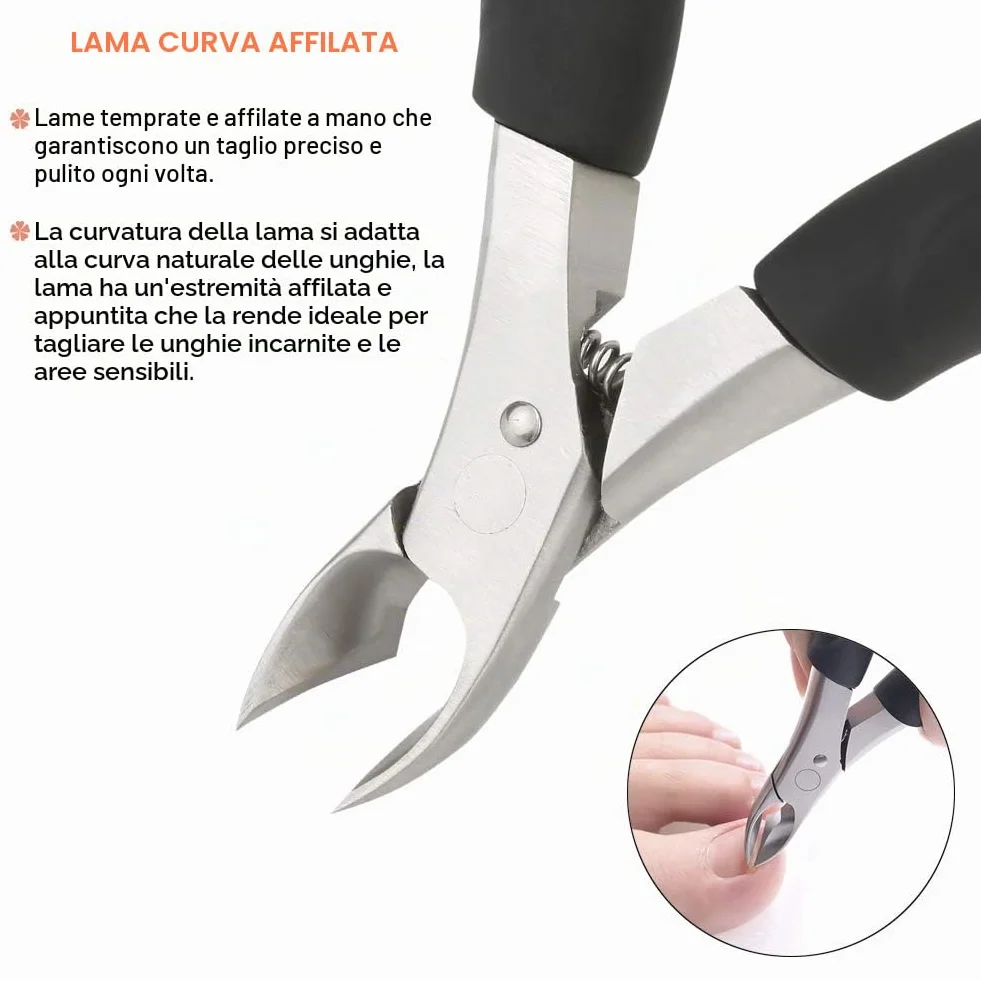 BEZOX Tronchesino Tagliaunghie di Precisione per Piedi Unghie Spesse Incarnite con Custodia