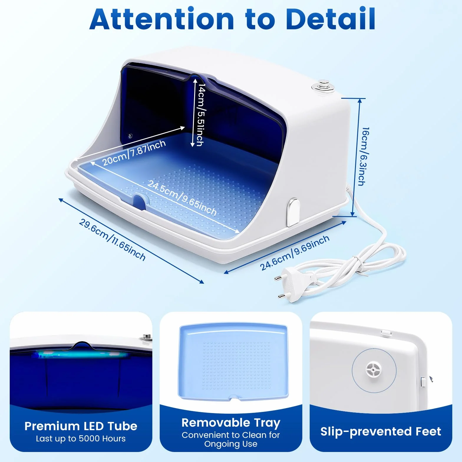 Sterilizzatore UV 5 W per utensili per unghie – Armadietto disinfettante portatile con lampada UV e timer, sterilizzatore per strumenti, manicure pedicure, ideale per saloni di unghie, parrucchiere e