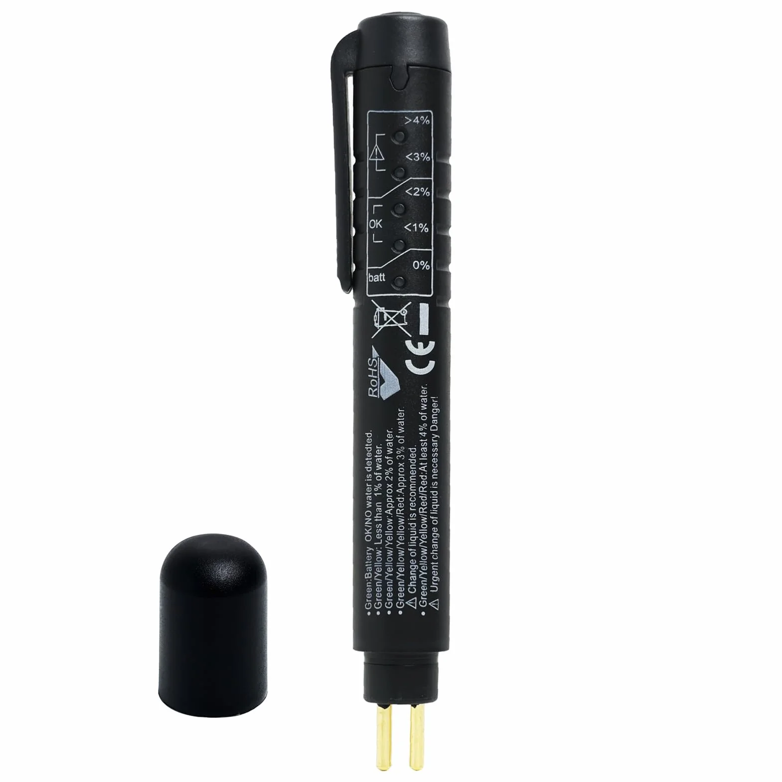 Penna del Tester del Liquido dei Freni 5 LED Mini, Compatibile con DOT 3/4/5, Strumento di Diagnostica per la Manutenzione dell'Auto, Penna Tester Portatile