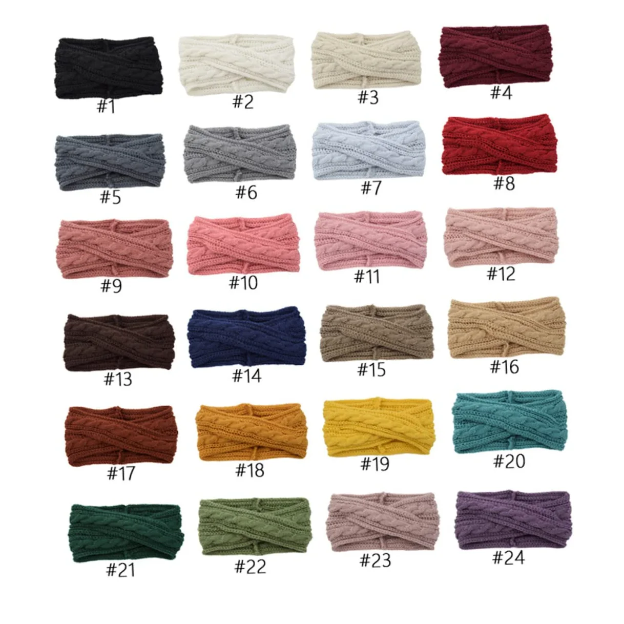 FRCOLOR 6pezzi Fasce Per Lana Tricotata Di Cerchietti Incrociati Nero Bianco e Giallo Per Donne Accessori Versatili Per Acconciature e Benessere Per Trucco e Spa